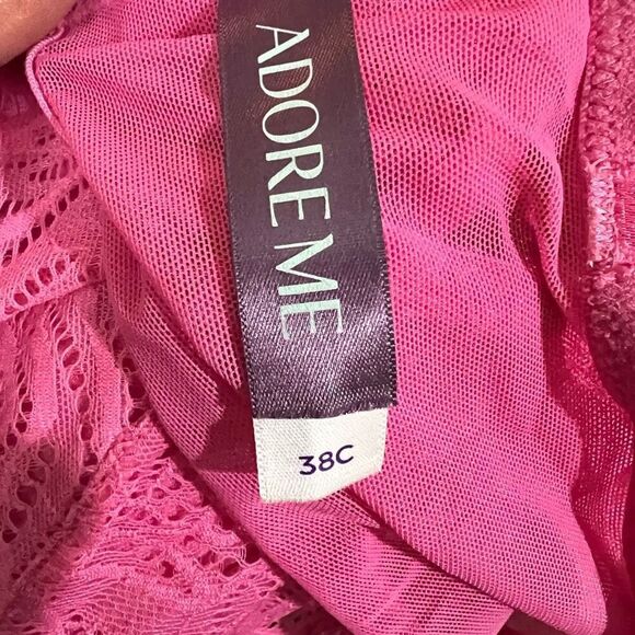 Adore Me Women's Lucinda Contour Floral Lace Underwire Demi Bra Pink Size 38C - Picture 7 of 7